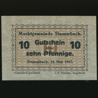 Saksa Notgeld 10 Pfennig, Stammbach 15.5.1917 - pikkukuva 1