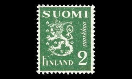 303 ** Leijona 2 mk vihreä (1945)