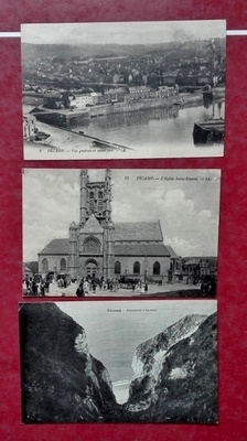 Fécamp (Ranska): 3 postcards/postikorttia