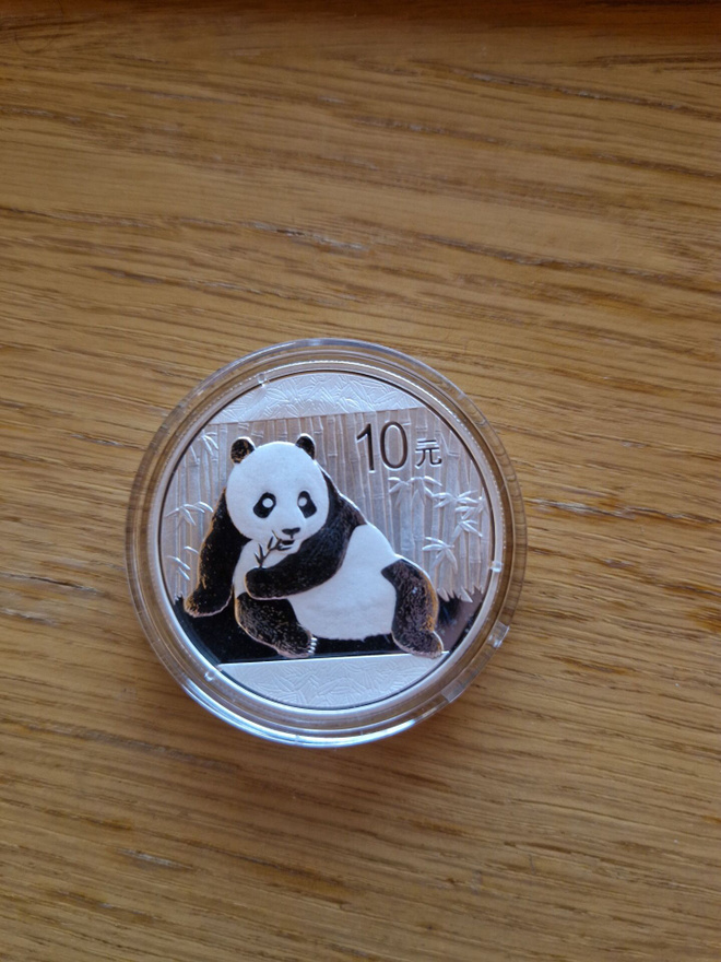 2015 Kiinan Panda 1 oz hopeakolikko