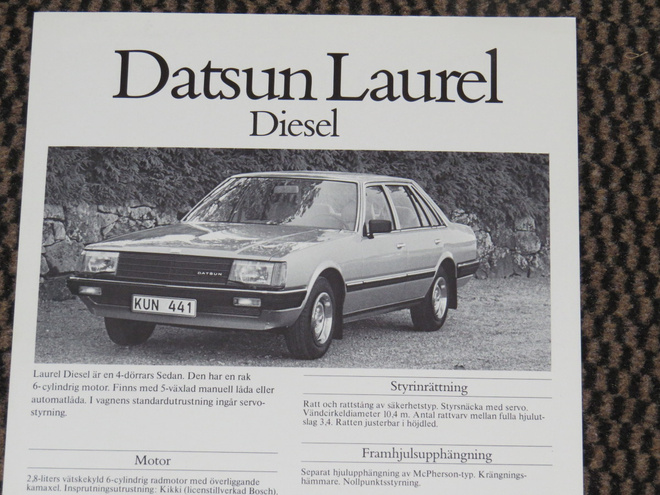1981 Datsun Laurel Diesel esite - KUIN UUSI