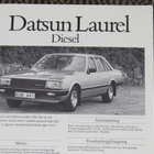 1981 Datsun Laurel Diesel esite - KUIN UUSI - pikkukuva 1