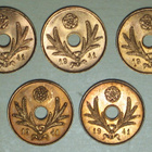 1941 SUOMI  5 PENNIÄ x 5kpl - pikkukuva 1