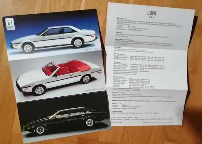 1985 Bitter SC esite - KUIN UUSI - Opel