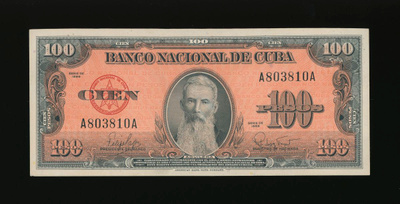 Kuuba 100 Pesos 1959, P93, aUNC