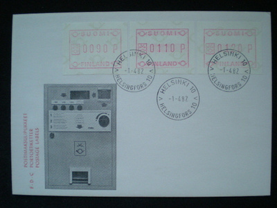 FDC - ATM1 Postitorvet 0,90 / 1,10 / 1,20 mk 1.4.1982