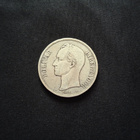 Iso! Venezuela 5 Bolívar 1911 Hopeaa - pikkukuva 1