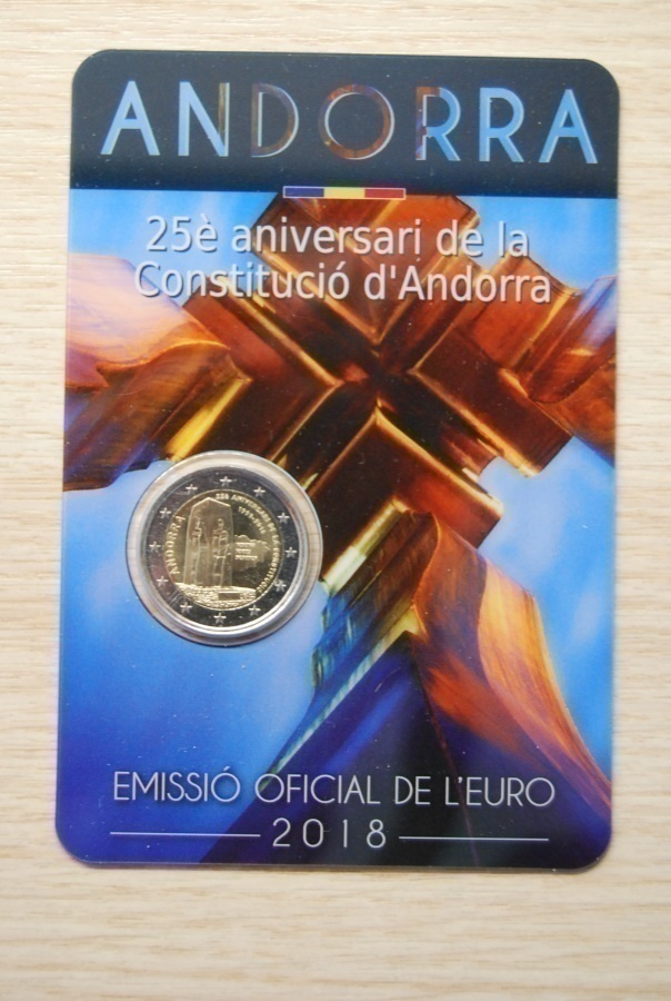 Andorra 2 € 2018 Perustuslaki 25 vuotta BU
