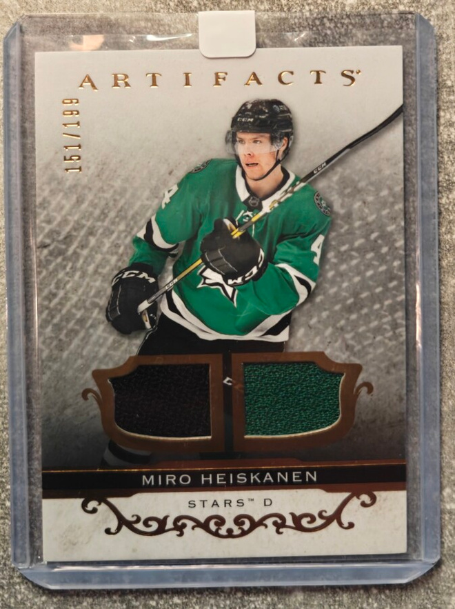 Miro Heiskanen 2021-22 Artifacts Gold Dual Patch /199