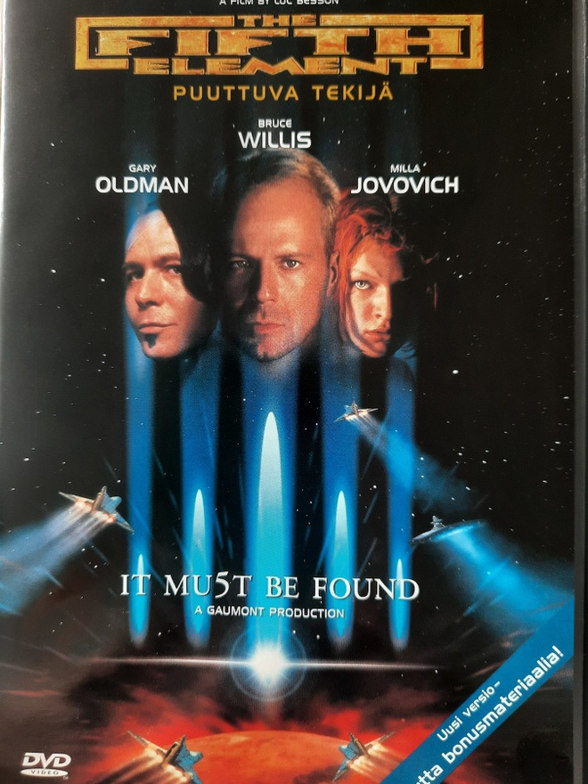 THE FIFTH ELEMENT - PUUTTUVA TEKIJÄ  DVD