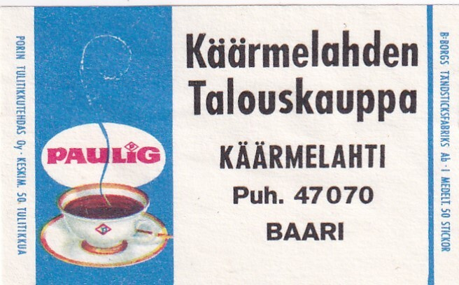 Käärmelahti, Talouskauppa  , Paulig    s18