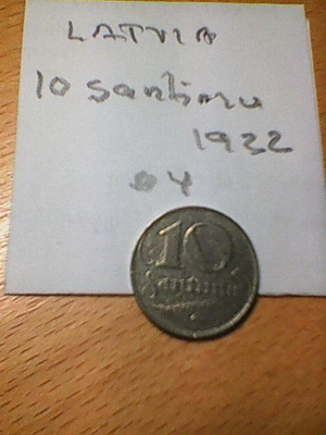 Latvia 10 santimu 1922, km#4