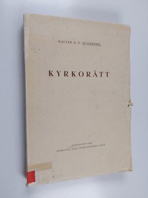 Halvar Gustaf Fredrik Sundberg : Kyrkorätt