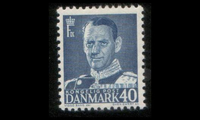 Tanska 310 ** Frederik IX 40 öre sininen (1948)