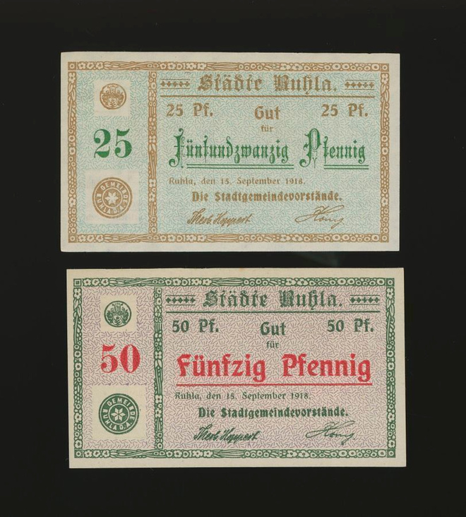 Saksa Notgeld 25, 50 Pfg, Ruhla 1918