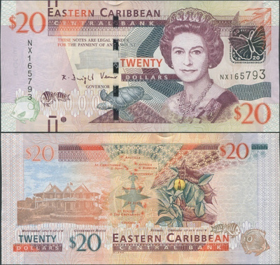 East Caribbean (Itä-Karibia) 20 Dollars 2016 (P-53b) UNC