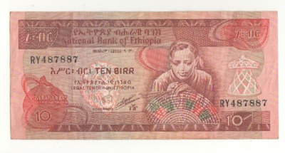 Etiopian 10 birrin seteli