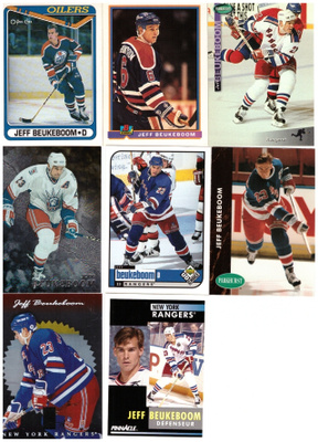 8 x JEFF BEUKEBOOM Oilers, Rangers