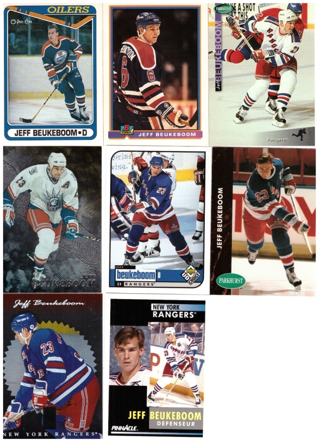 8 x JEFF BEUKEBOOM Oilers, Rangers