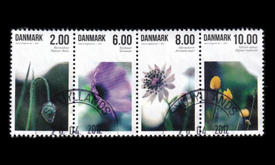 Tanska 1650-3 o Kesäkukkia blokkimerkit (2011)