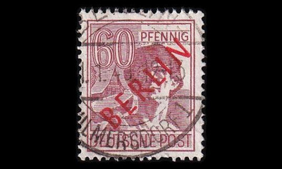 Berlin 31 o Punainen päällepainama 60 Pf (1949)