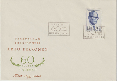 1960 Pres.U.K.K. 60v FDC-kirje