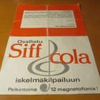 Siff cola Sinebrychoffin kilpailulomake* - pikkukuva 1