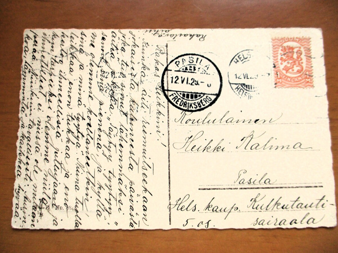 1929 Hki kortti Pasilan kulkutautisairaalaan