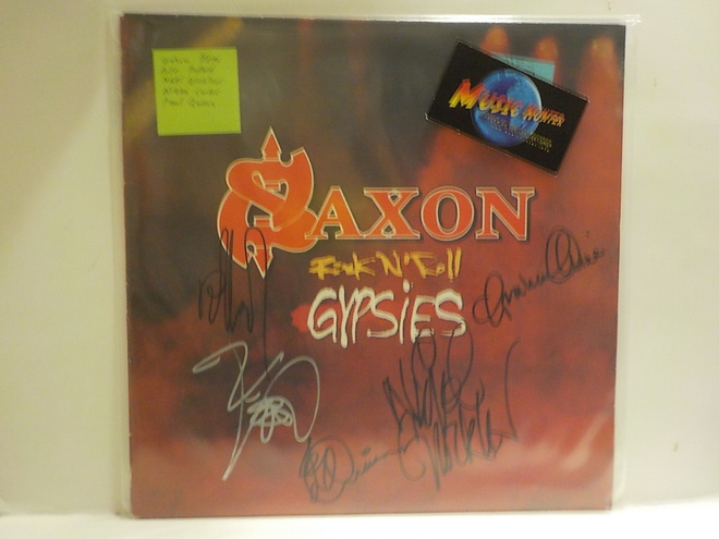 SAXON - ROCK N ROLL GYPSIES EX+/EX+ LP -  5 NIMMARIT!!