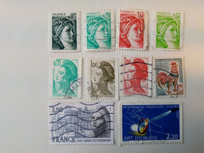 Postimerkki Ranska 10 erilaista