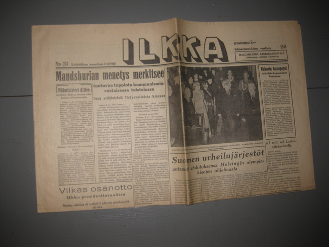 Sanomalehti  Ilkka  3.11.1948
