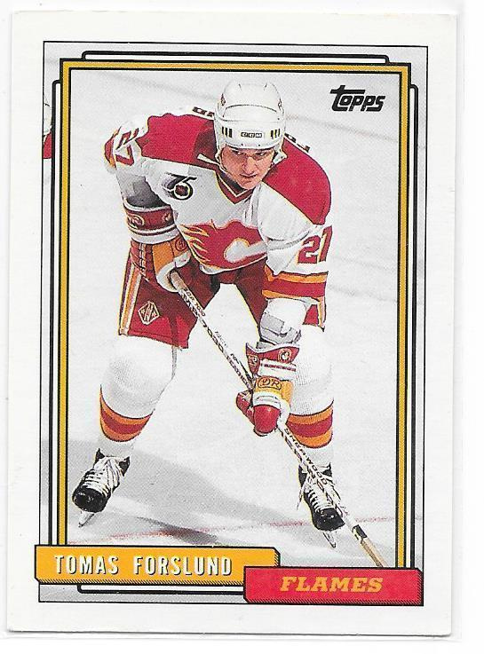 1992-93 Topps #186 Tomas Forslund Calgary Flames