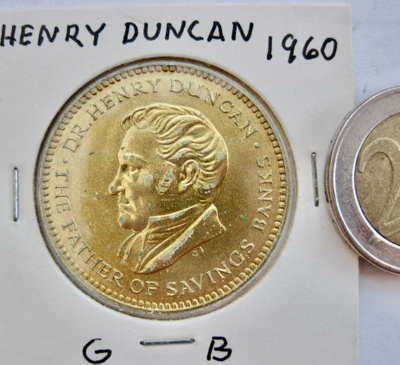 VANHA Mitali Iso-Britannia Säästöpankki Henry Duncan 1960