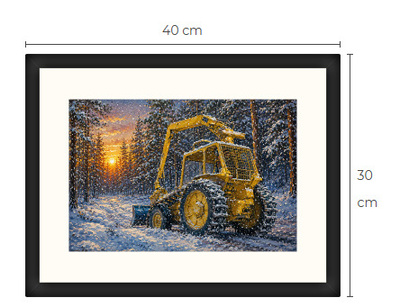 Uusi Metsäkone traktori art print 30 cm x 40 cm