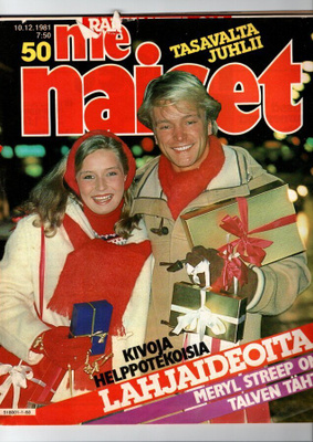 Me Naiset n:o 50 1981 Lahjaideoita. Meryl. Kristiina. Mauri.