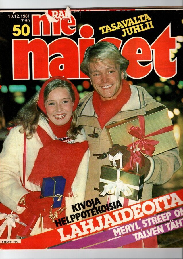 Me Naiset n:o 50 1981 Lahjaideoita. Meryl. Kristiina. Mauri.