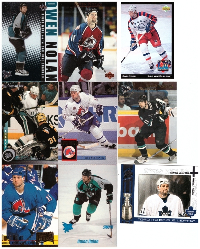 9 x OWEN NOLAN Sharks, Nordiques, Avalance, Maple Leafs
