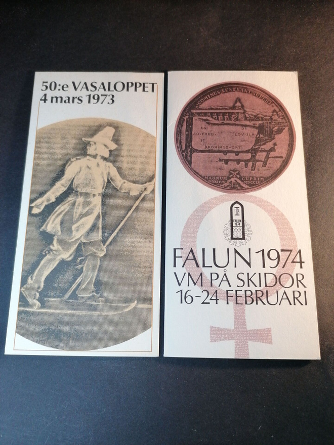Ruotsi Vasaloppet 1973 & Falun 1974 Postimerkki Kansiot Rare