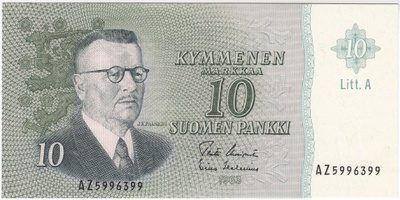 10 Markkaa 1963 Litt.A AZ-sarjaa, vl.II, kl.9