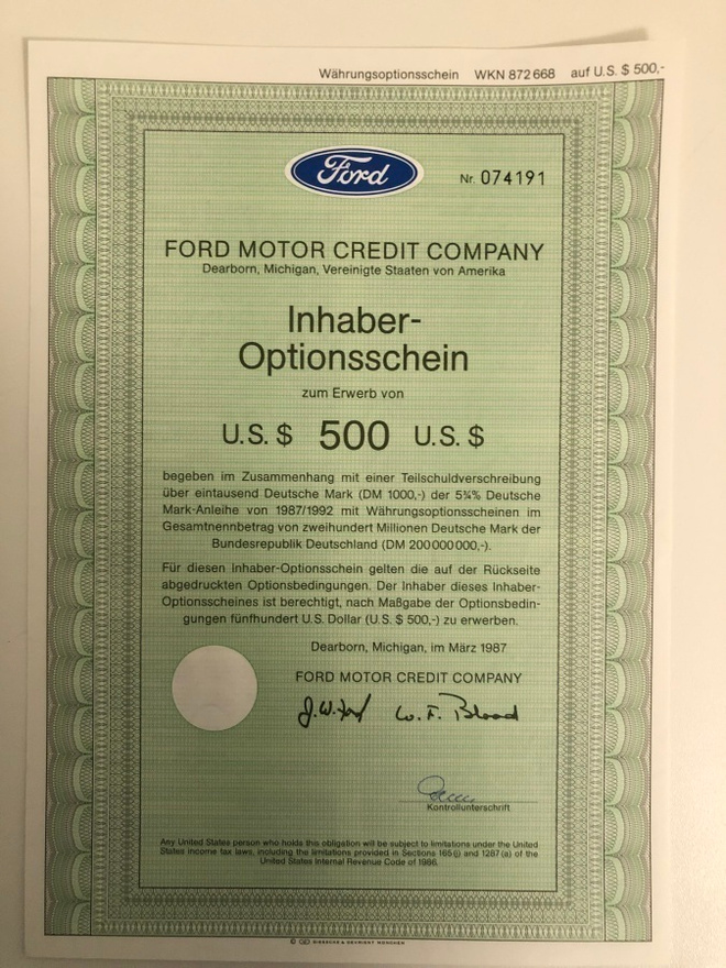 Ford Motor Company - haltiavelkakirja