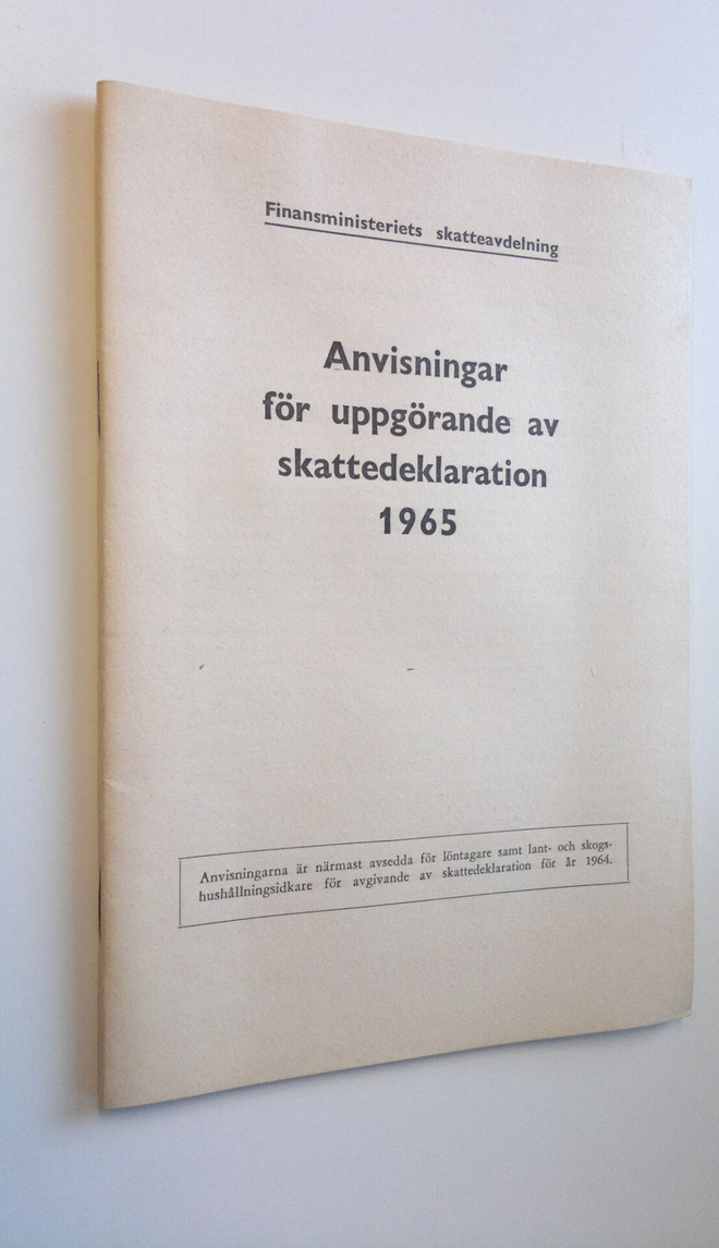 Finansministeriets skatteavdelning : Anvisningar för skat...