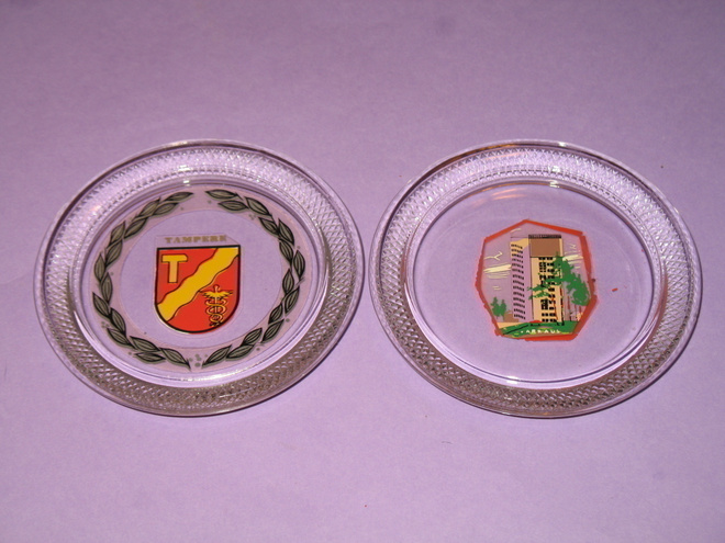 VANHAT MATKAMUISTOLASILAUTASET ( 2 KPL)