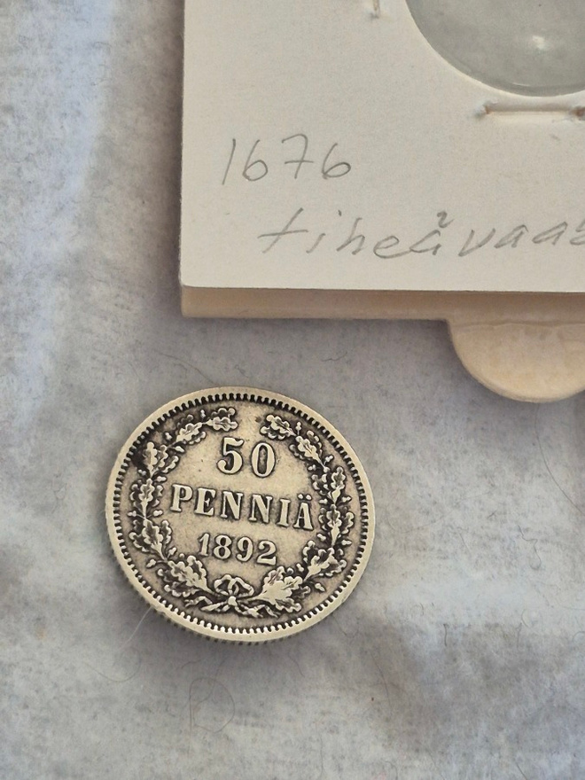 50 penniä 1892, tiheä vaakuna, Suomi