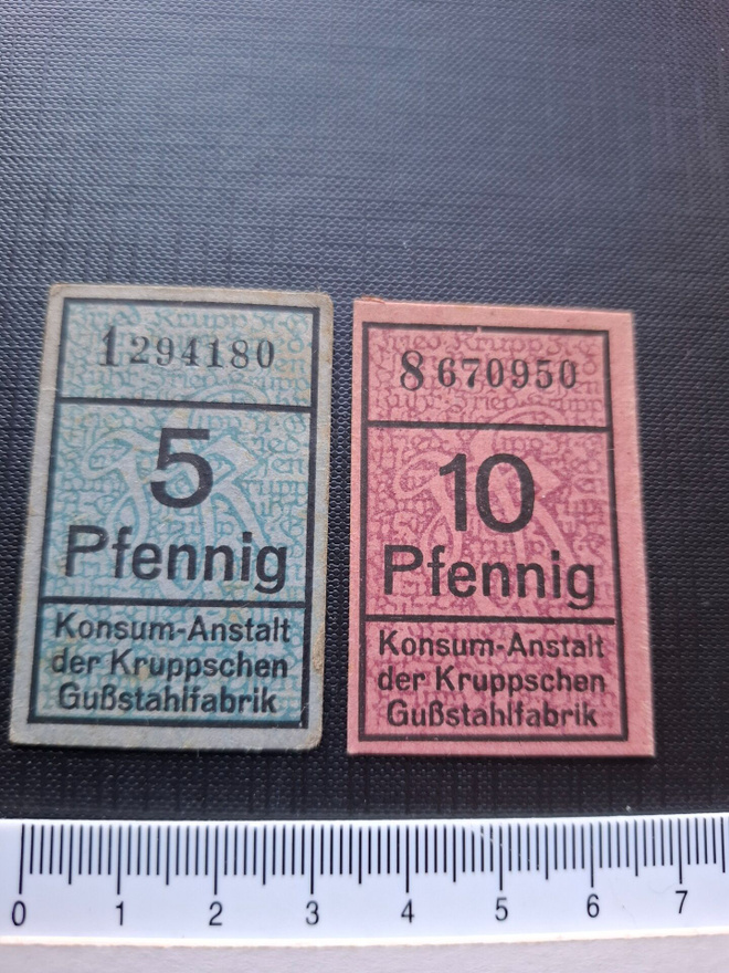 Saksa Konsum-Anstalt 5 ja 10 Pfennig 1915