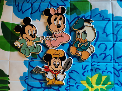 Vintage Mangneeit Mikki Hiiri, Minni Hiiri, Aku Ankka