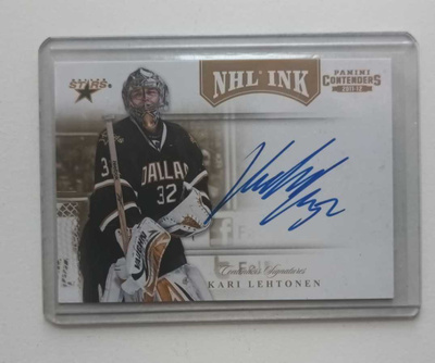 11-12 Contenders NHL INK Kari Lehtonen Gold Signature /25
