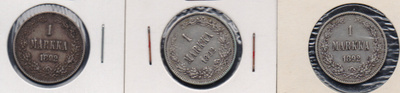 1892 1 markka 3kpl kl3-6