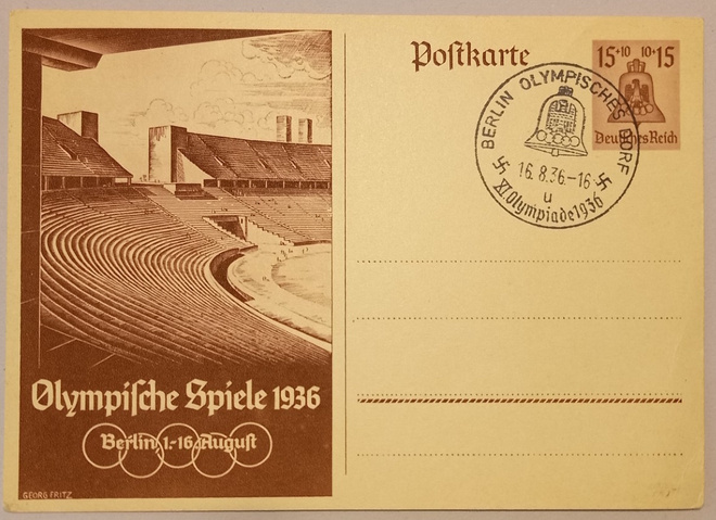 Berliinin olympialaiset 1936 Saksa ehiöt kisaleimalla