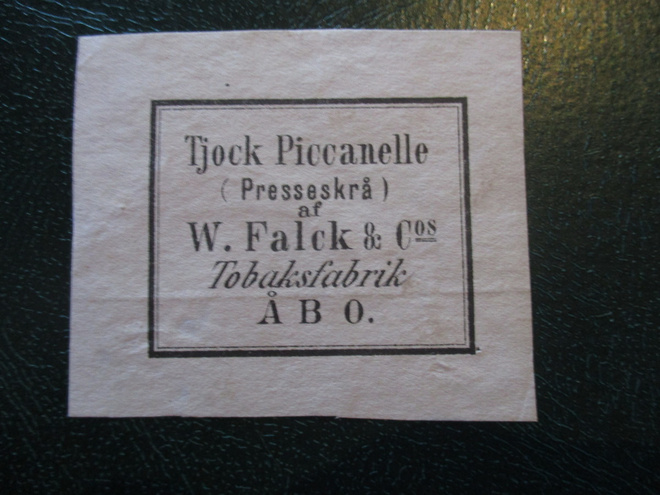 W.FALK & COs TOBAKSFABRIK ÅBO TJOCK PICCANELLE ET (K15-S139)