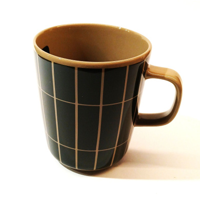 Marimekko Tiiliskivi muki tumma vihreä-terra